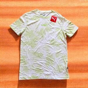 Puma Cloud Tie Dye Crew Neck T-shirt Men’s Small Lime Green NWT